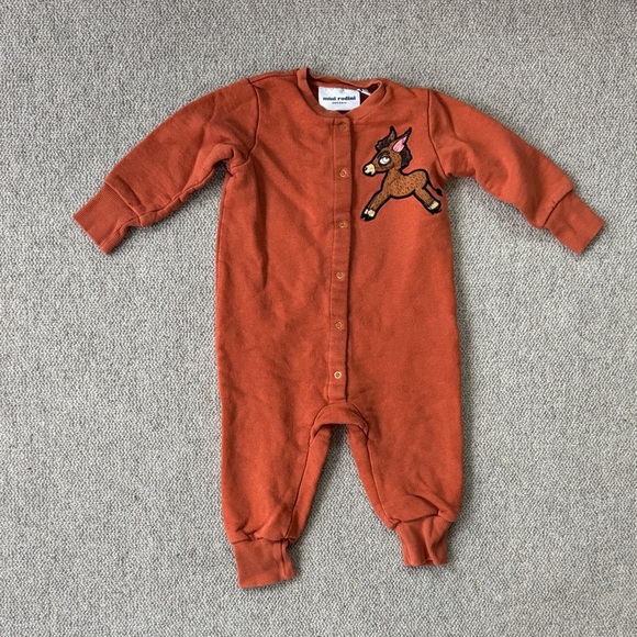 Mini Rodini Rust One Piece with Deer Patch